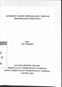 Alternatif Solusi Permasalahan Obligasi Rekapitalisasi Perbankan