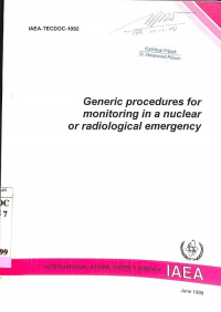 Generic Procedures for Monitoring in a Nuclear or Radiological Emergency