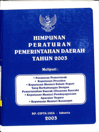 Himpunan Peraturan Pemerintahan Daerah Tahun 2003