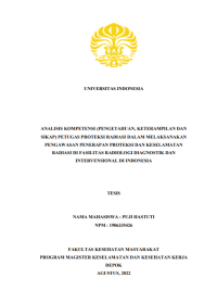 Analisis Kompetensi (Pengetahuan, Keterampilan Dan Sikap) Petugas Proteksi Radiasi Dalam Melaksanakan Pengawasan Penerapan Proteksi Dan Keselamatan Radiasi Di Fasilitas Radiologi Diagnostik Dan Intervensional Di Indonesia