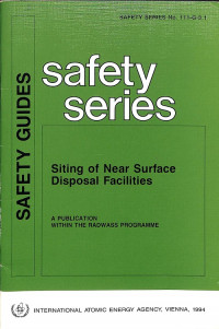 Safety Series No. 111-G-3.1: Siting of Near Surface Disposal Facilities, Safety Guides