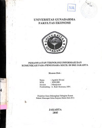 Pemanfaatan Teknologi Informasi dan Komunikasi Pada Pengusaha Kecil di DKI Jakarta