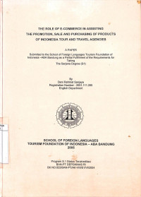 The Role of E-Commerce in Assisting the Promotion, Sale and Purchasing of Products of Indonesia Tour and Travel Agencies