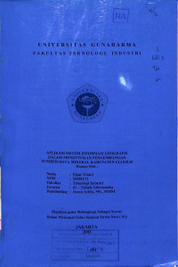 Aplikasi Sistem Informasi Geografis Dalam Menentukan Pengembangan Sumber Daya Mineral Kabupaten Cianjur