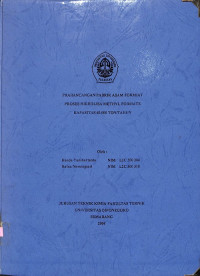 Prarancangan Pabrik Asam Formiat Proses Hidrolisa Methyl Formate Kapasitas 40.000 Ton/Tahun