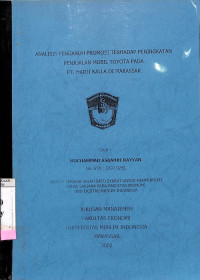 Analisis Pengaruh Promosi Terhadap Peningkatan Penjualan Mobil Toyota Pada PT. Hadji Kalla di Makassar