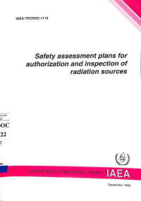 Safety Assessment Plans for Authorization and Inspection of Radiation Sources