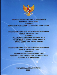 Undang-Undang RI Nomor 4 Tahun 1990 Tentang Serah-Simpan Karya Cetak dan Karya Rekam