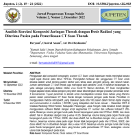 Analisis Korelasi Komposisi Jaringan Thorak dengan Dosis Radiasi yang Diterima Pasien pada Pemeriksaan CT Scan Thorak | JUPETEN 2022