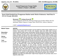 Dosis Efektif Kolektif dari Penggunaan Radiasi untuk Medis di Indonesia: Studi Data Si- INTAN Periode 2018-2021 | JUPETEN