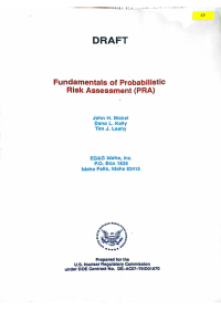 Image of Draft Fundamentals of Probabilistic Risk Assesment (PRA)