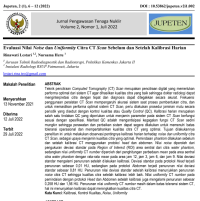 Evaluasi Nilai Noise dan Uniformity Citra CT Scan Sebelum dan Setelah Kalibrasi Harian | JUPETEN 2022