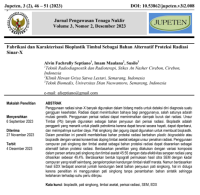 Fabrikasi dan Karakterisasi Bioplastik Timbal Sebagai Bahan Alternatif Proteksi Radiasi Sinar-X | JUPETEN 2023