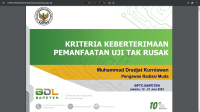 Kriteria Keberterimaan Pemanfaatan Uji Tak Rusak