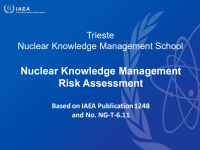 Nuclear Knowledge Management Risk Assessment: Based on IAEA Publication1248 and No. NG-T-6.11 (PPT)