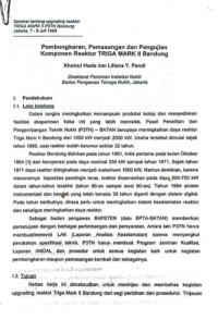 Pembongkaran, Pemasangan & Pengujian Komponen Reaktor TRIGA MARK II Bandung