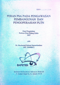 Image of Peran PSA pada Pengawasan Pembangunan dan Pengoperasian PLTN