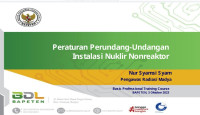 Peraturan Perundang-Undangan Instalasi Nuklir Nonreaktor