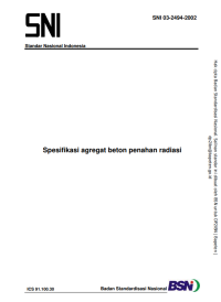 Spesifikasi agregat beton penahan radiasi | SNI 03-2494-2002