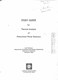 Image of Study Guide for Thermal Analysis of Pressurized Water Reactors