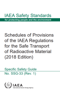 Schedules of provisions of the IAEA regulations for the safe transport of
radioactive material (2018 edition) / International Atomic Energy Agency. - IAEA Safety Standards Series No. SSG-33 (Rev. 1)