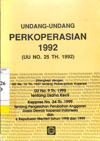 Undang-Undang Perkoperasian 1992 (UU No. 25 Tahun 1992)