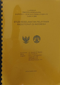 Studi Keselamatan Pelayanan Radioterapi Di Indonesia
