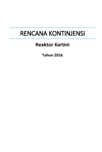 Rencana Kontinjensi Reaktor Kartini Tahun 2016